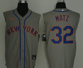 Men's New York Mets #32 Steven Matz Grey 2020 Cool and Refreshing Sleeveless Fan Stitched MLB Nike Jersey