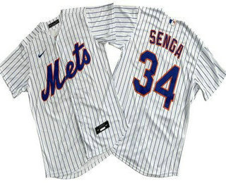 Men's New York Mets #34 Kodai Senga White Cool Base Jersey
