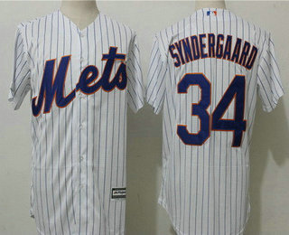 Men's New York Mets #34 Noah Syndergaard White Home Stitched MLB Majestic Cool Base Jersey