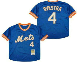 Men's New York Mets #4 Lenny Dykstra Blue 1983 Throwback Jersey