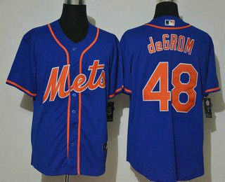 Men's New York Mets #48 Jacob deGrom Blue Stitched MLB Cool Base Nike Jersey