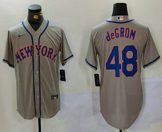 Men's New York Mets #48 Jacob deGrom Gray Stitched Cool Base Nike Jersey