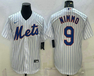 Men's New York Mets #9 Brandon Nimmo White Cool Base Stitched Baseball Jersey