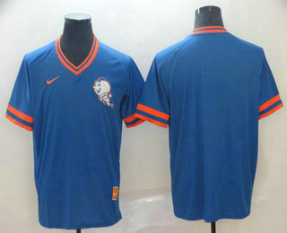 Men's New York Mets Blank Blue Nike Cooperstown Collection Legend V Neck Jersey