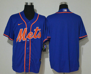 Men's New York Mets Blank Blue Stitched MLB Cool Base Nike Jersey