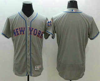 Men's New York Mets Blank Grey Flexbase 2016 MLB Player Jersey