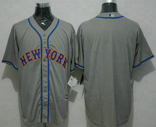 Men's New York Mets Blank Grey New Cool Base Jersey