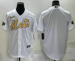 Men's New York Mets Blank White 2022 All Star Stitched Cool Base Nike Jersey