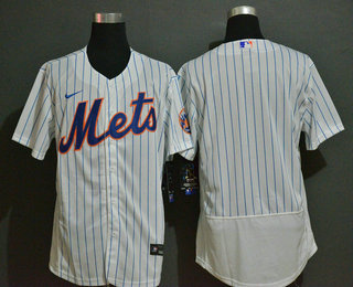 Men's New York Mets Blank White Stitched MLB Flex Base Nike Jersey