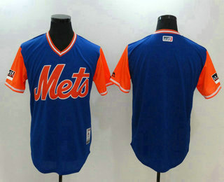 Men's New York Mets Majestic Royal Orange 2018 Players' Weekend Team Jersey