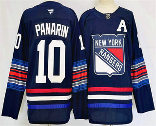 Men's New York Rangers #10 Artemi Panarin Navy 2025 Stitched Jersey