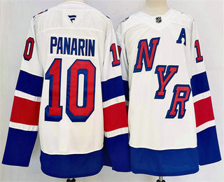 Men's New York Rangers #10 Artemi Panarin White 2024 Stadium Series Stitched Jersey