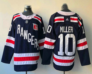 Men's New York Rangers #10 J. T. Miller Royal Blue 2018 Winter Classic Adidas Stitched NHL Hockey Jersey