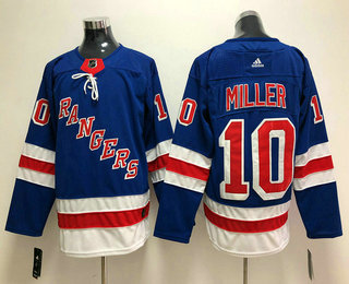 Men's New York Rangers #10 J. T. Miller Royal Blue Home 2017-2018 Hockey Adidas Stitched NHL Jersey