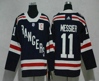 Men's New York Rangers #11 Mark Messier Navy Blue 2018 Winter Classic Adidas Stitched NHL Hockey Jersey