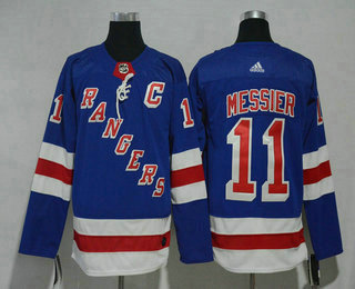 Men's New York Rangers #11 Mark Messier Royal Blue Home 2017-2018 Hockey Adidas Stitched NHL Jersey