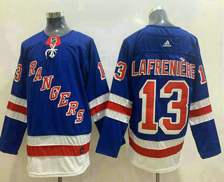 Men's New York Rangers #13 Alexis Lafreniere Royal Blue Adidas Hockey Stitched NHL Jersey