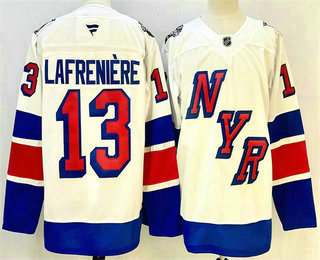 Men's New York Rangers #13 Alexis Lafreniere White 2024 Stadium Series Stitched Jersey