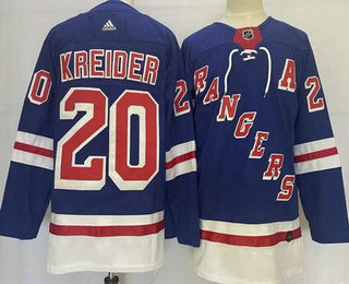 Men's New York Rangers #20 Chris Kreider Blue Stitched Jersey