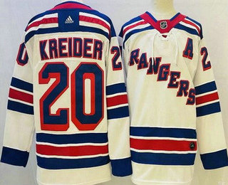 Men's New York Rangers #20 Chris Kreider White Stitched Jersey