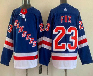 Men's New York Rangers #23 Adam Fox Blue Stitched Jersey