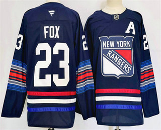 Men's New York Rangers #23 Adam Fox Navy 2025 Stitched Jersey