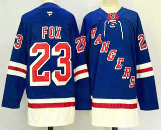 Men's New York Rangers #23 Adam Fox Royal 2024 Home With A Patch Stitched Jersey