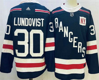 Men's New York Rangers #30 Henrik Lundqvist Navy 2018 Winter Classic Stitched Jersey