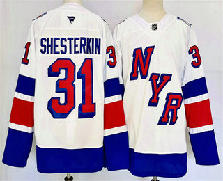 Men's New York Rangers #31 Igor Shesterkin White 2024 Stadium Series Stitched Jersey