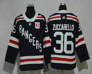 Men's New York Rangers #36 Mats Zuccarello Navy Blue 2018 Winter Classic Adidas Stitched NHL Hockey Jersey