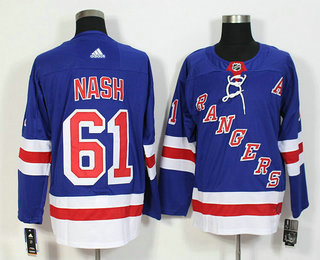 Men's New York Rangers #61 Rick Nash Royal Blue With A Patch Home 2017-2018 Hockey Adidas Stitched NHL Jersey