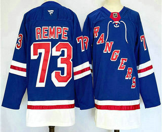 Men's New York Rangers #73 Matt Rempe Royal 2024 Stitched Jersey