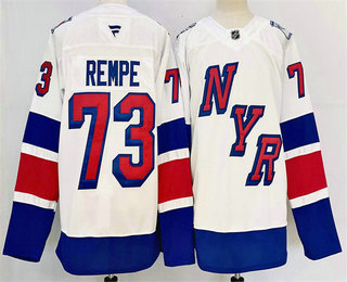 Men's New York Rangers #73 Matt Rempe White 2024 Stadium Series Stitched Jersey