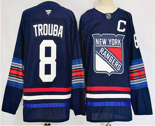 Men's New York Rangers #8 Jacob Trouba Navy 2024 Stitched Jersey