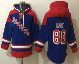 Men's New York Rangers #88 Patrick Kane Blue 2023 Ageless Must Have Lace Up Pullover Hoodie