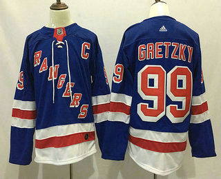 Men's New York Rangers #99 Wayne Gretzky Royal Blue Home 2017-2018 Hockey Adidas Stitched NHL Jersey