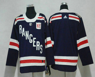 Men's New York Rangers Blank Navy Blue 2018 Winter Classic Adidas Stitched NHL Hockey Jersey