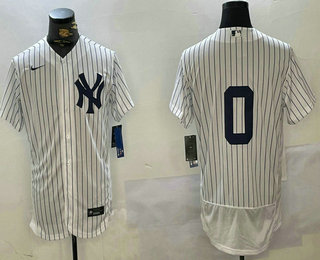 Men's New York Yankees #0 Marcus Stroman No Name White Flex Base Stitched Jersey