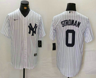 Men's New York Yankees #0 Marcus Stroman White Cool Base Stitched Jersey