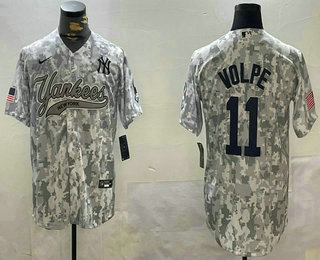 Men's New York Yankees #11 Anthony Volpe Arctic Camo 2024 Salute to Service Baseball Jersey