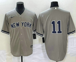 Men's New York Yankees #11 Anthony Volpe Gray Cool Base Stitched Baseball Jersey