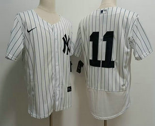 Men's New York Yankees #11 Anthony Volpe White Stitched Flex Base Nike Jersey