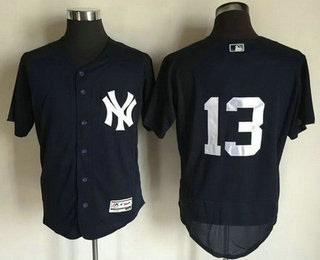 Men's New York Yankees #13 Alex Rodriguez Navy Blue 2016 Flexbase Majestic Baseball Jersey