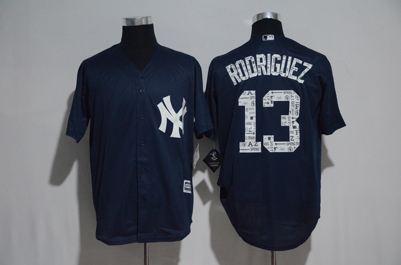 Men's New York Yankees #13 Alex Rodriguez Navy Blue 2017 Spring Training Stitched MLB Majestic Cool Base Jersey