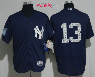 Men's New York Yankees #13 Alex Rodriguez Navy Blue 2017 Spring Training Stitched MLB Majestic Flex Base Jersey