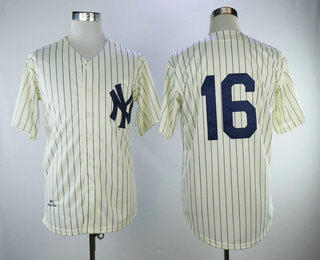 Men's New York Yankees #16 Whitey Ford Cream Pinstripe 1961 Throwback Cooperstown Collection Stitched MLB Mitchell & Ness Jersey