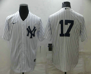 Men's New York Yankees #17 Aaron Boone White Cool Base Stitched Baseball Jersey