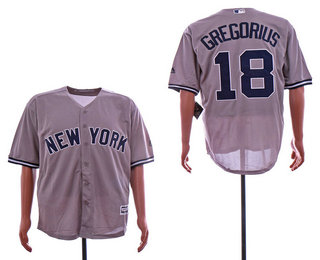 Men's New York Yankees #18 Didi Gregorius Gray Road Stitched MLB Cool Base Jersey