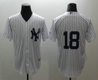 Men's New York Yankees #18 Didi Gregorius No Name White Home Stitched MLB Cool Base Jersey