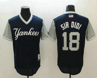 Men's New York Yankees #18 Didi Gregorius Sir Didi Navy 2017 Little League World Series Players Weekend Stitched Nickname Jersey